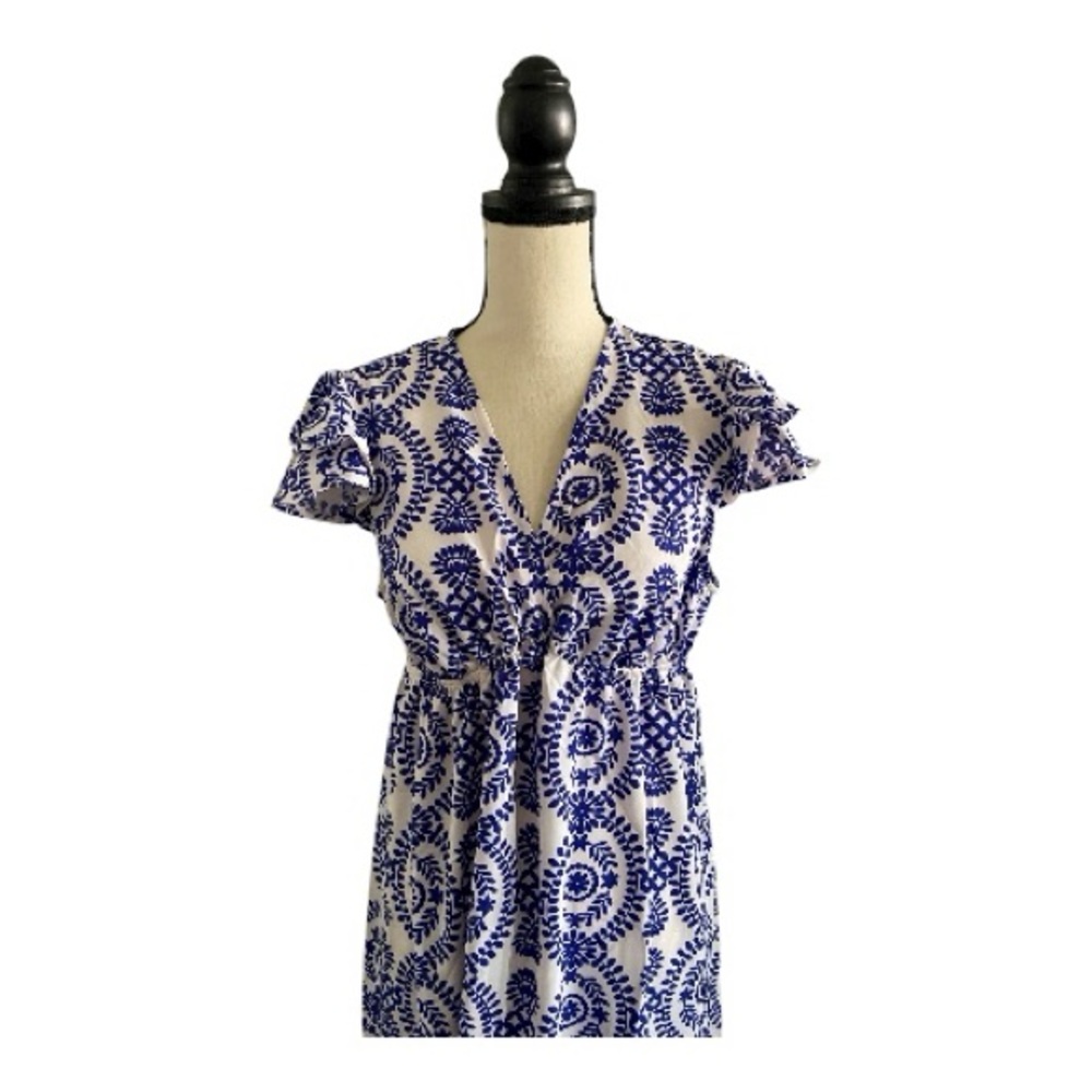 ♥️Cupshe♥️ Blue and White pattern maxi Dress, size (Med) - Picture 5 of 12